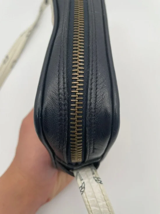 MCM Cream and Black Logo Crossbody with Gold Plaque - Picture 8 of 11